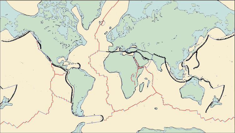 mapa de placas tect&oacute;nica